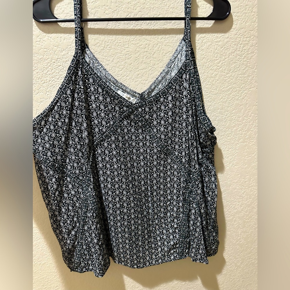Black and white geometric plus tank top